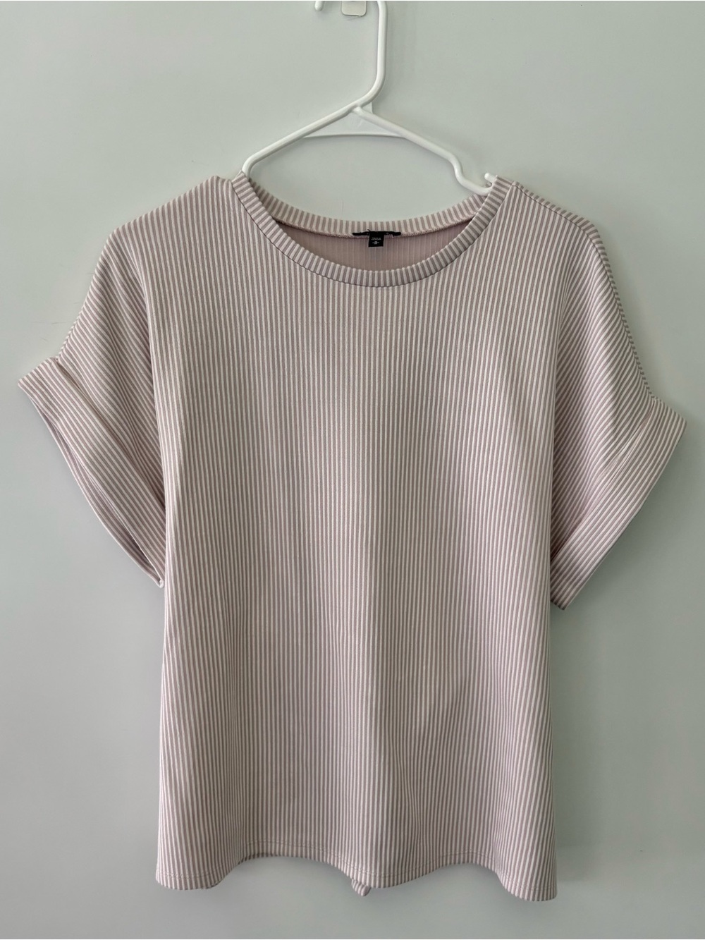 Express Women’s Stripe Ribbed Tie-Waist Top Black/White Size M